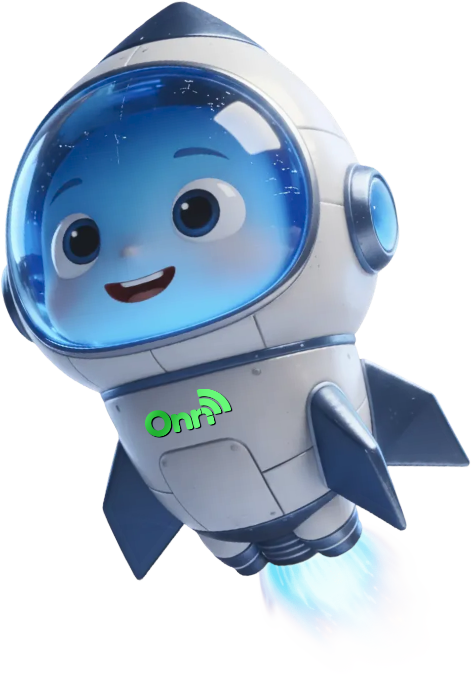 Mascote da Onn Telecom — foguete espacial